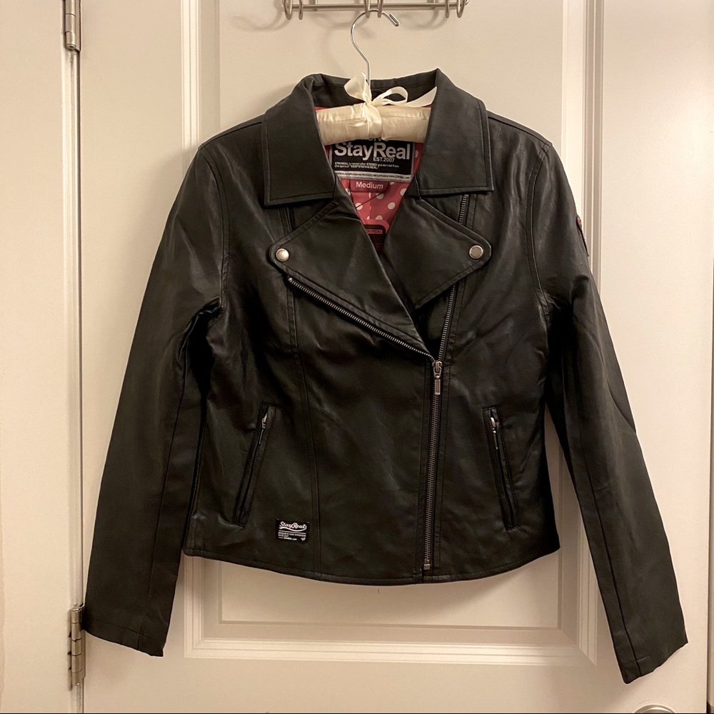 StayReal Leather Jacket Disney Minnie NWT M